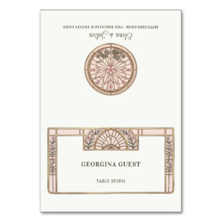 Stained Glass Wedding Foldable Place Card