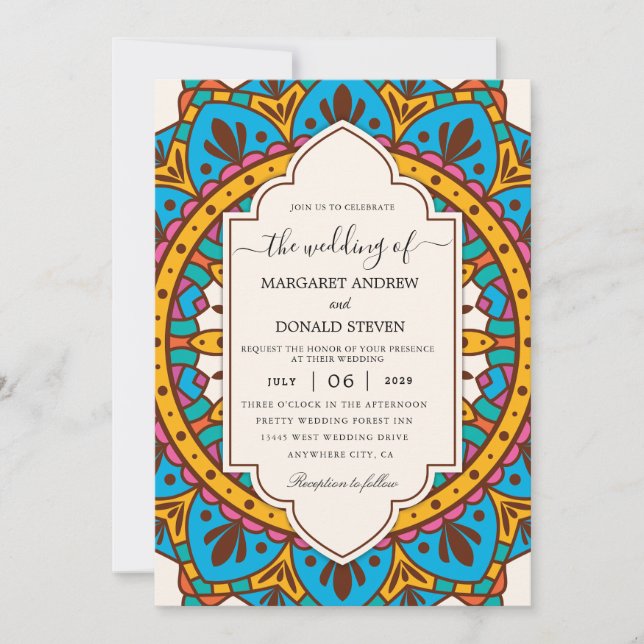 Stained glass wedding invitation (Front)