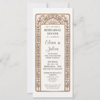 Stained Glass Wedding Rehearsal Dinner Invitation