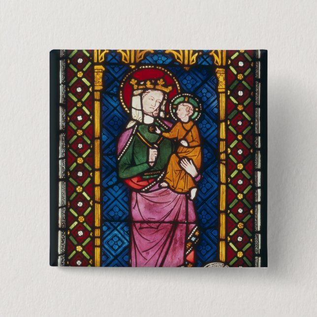 Stained Glass Window 15 Cm Square Badge (Front)