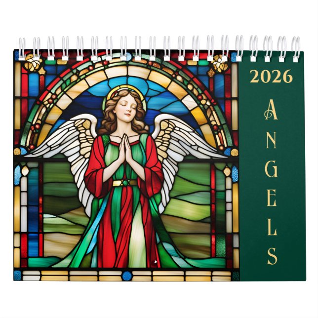 Stained Glass Window 2026 Personalised Angel Calendar (Cover)