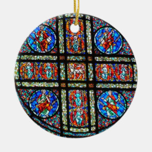 Stained glass window ceramic tree decoration