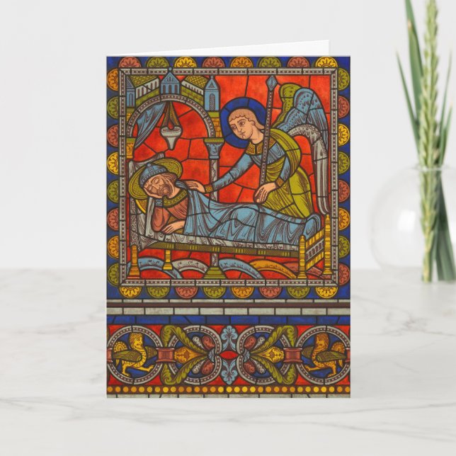 Stained Glass Window Christmas Card Joseph's Dream (Front)