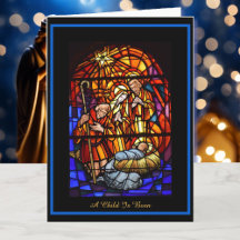 Stained Glass Window Christmas Nativity