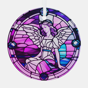 Stained Glass Window Christmas Tree Angel Decoration