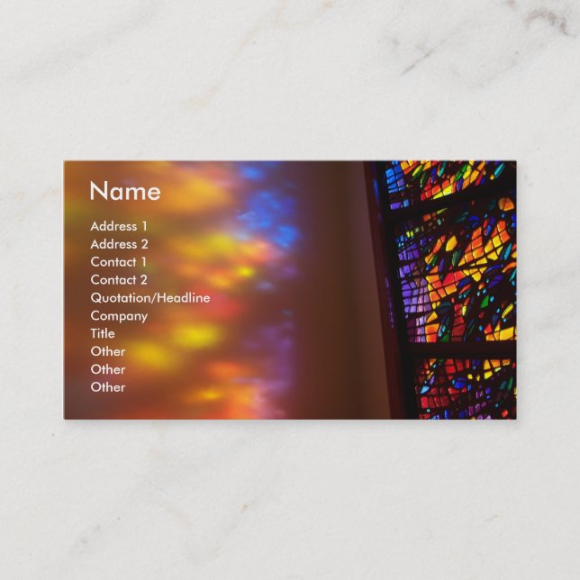 Stained Glass Window Church Business Card Art (Front)