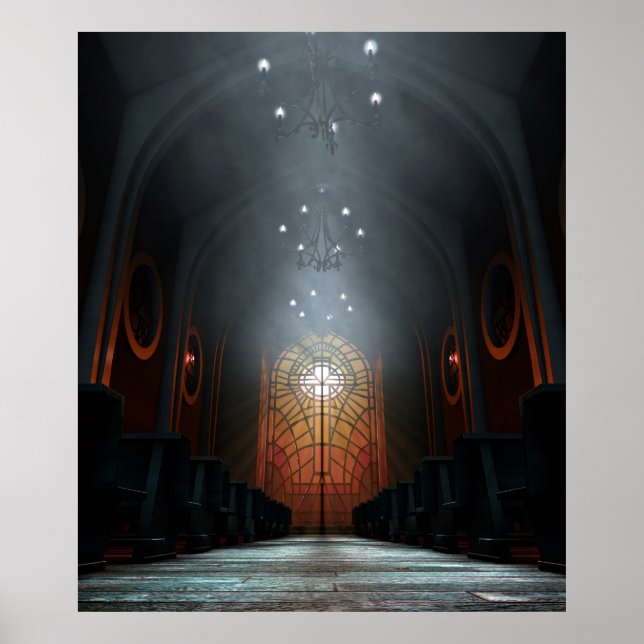 Stained Glass Window Church Poster (Front)