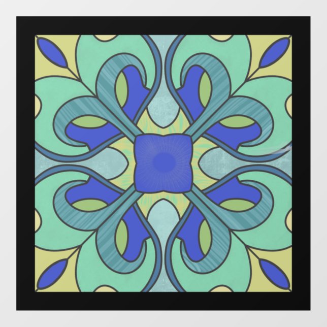 Stained Glass Window Decal Aqua One (Sheet)