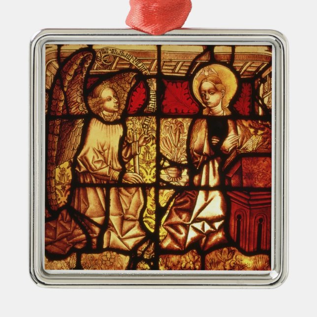 Stained glass window depicting the Annunciation, G Metal Tree Decoration (Front)