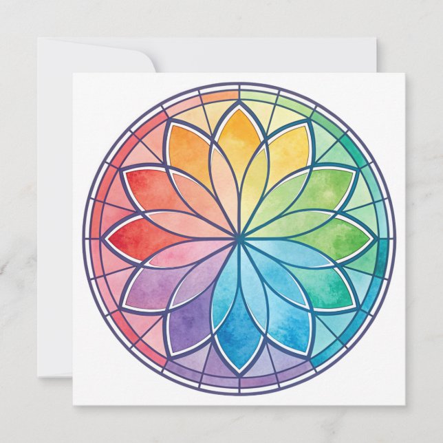 Stained Glass Window Design Greeting Card Blank (Front)