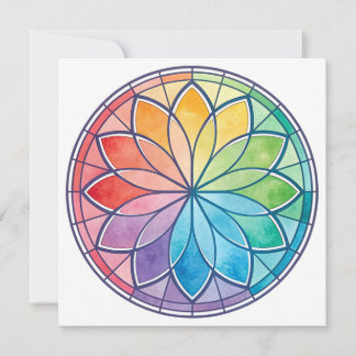 Stained Glass Window Design Greeting Card Blank