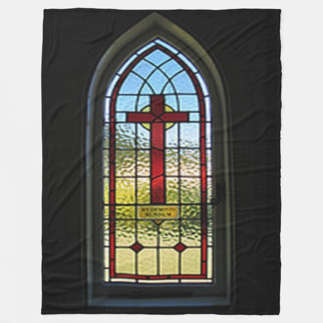 STAINED GLASS WINDOW FLEECE BLANKET (Front)