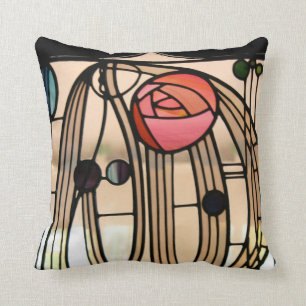 Stained Glass Window, Hill House by Mackintosh Cushion