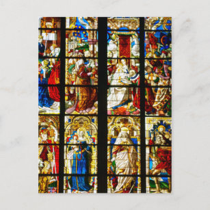 Stained Glass Window in Cologne Cathedral, Germany Postcard