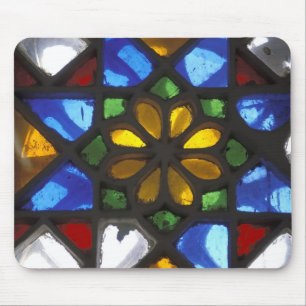 Stained glass window inside the National Mouse Mat