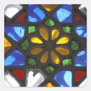 Stained glass window inside the National Square Sticker