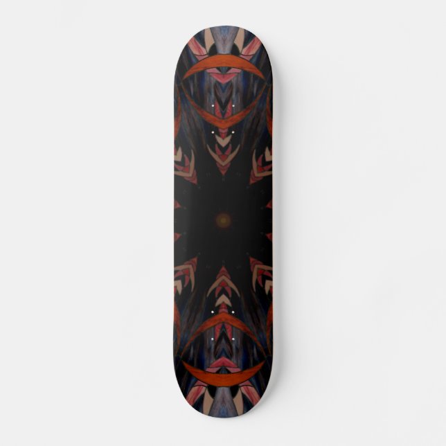 Stained Glass Window Kaleidoscope 12 Skateboard (Front)