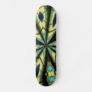 Stained Glass Window Kaleidoscope 23 Skateboard