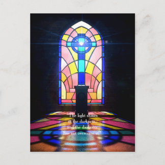 Stained Glass Window Light Through A Church Postcard