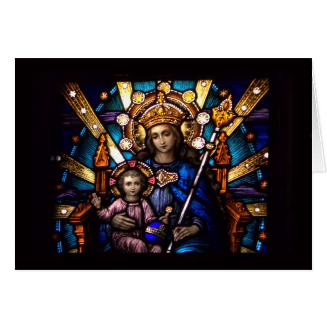 Stained Glass Window Madonna & Child (Front Horizontal)