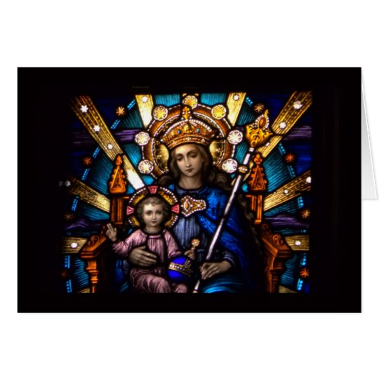 Stained Glass Window Madonna & Child Card