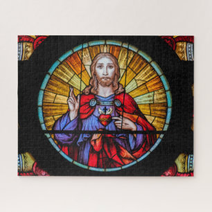 Stained Glass Window of Jesus Jigsaw Puzzle