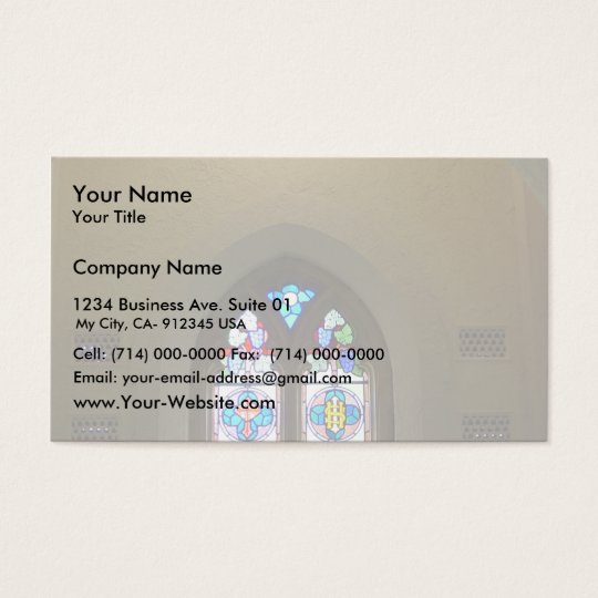 Stained Glass Window Of St Johns Lutheran Church N Business Card