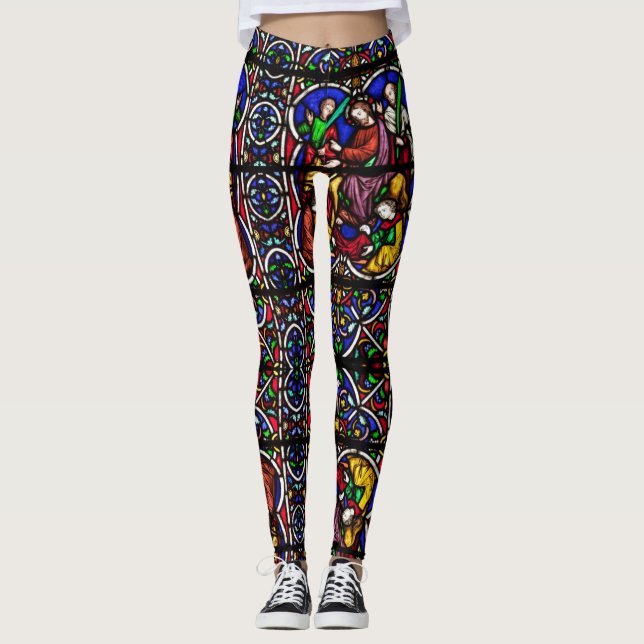 Stained Glass Window Pattern Leggings (Front)