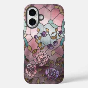 Stained Glass Window Roses iPhone 16 Case