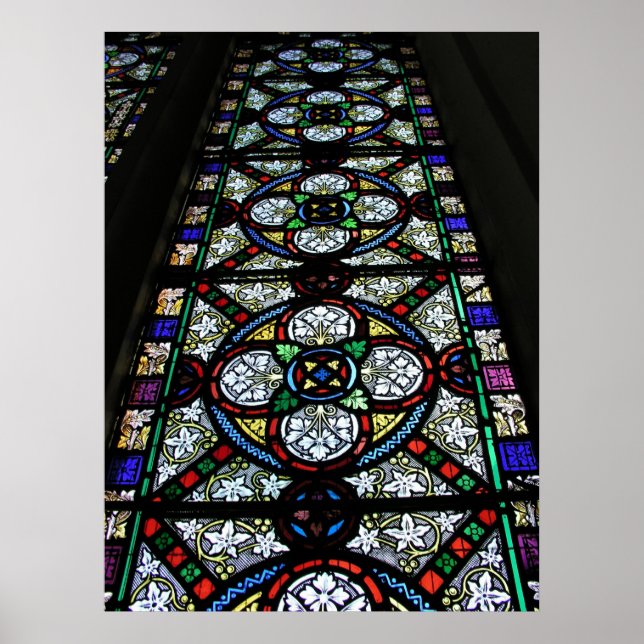Stained glass window St Mary Bishops Lydeard Poster (Front)