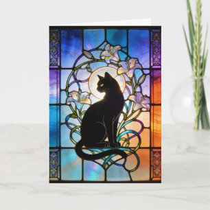 Stained Glass Window W/Cat Card