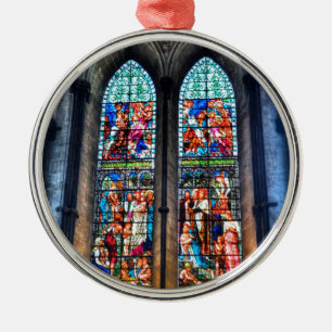 Stained Glass Windows, Salisbury Cathedral, UK Metal Tree Decoration