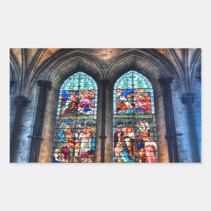 Stained Glass Windows, Salisbury Cathedral, UK Rectangular Sticker