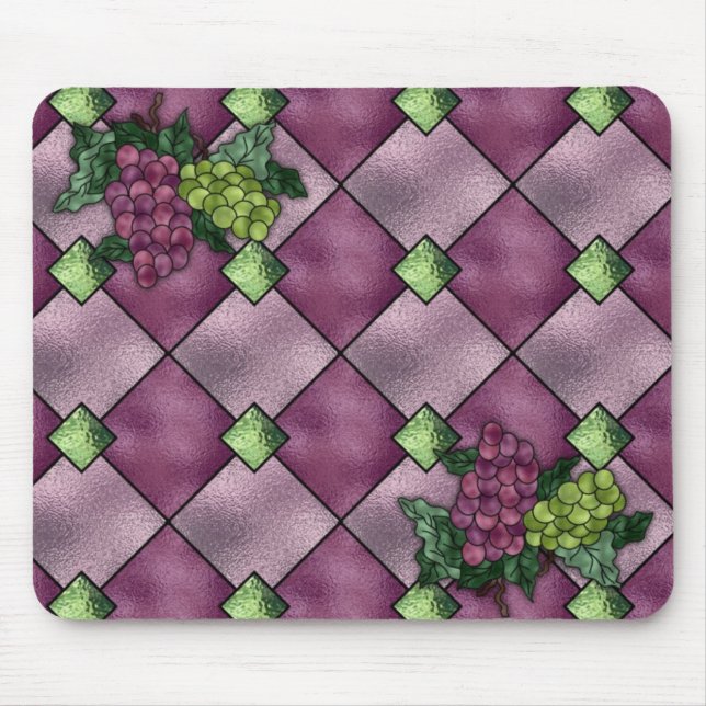 Stained Glass Wine Love Mouse Mat (Front)