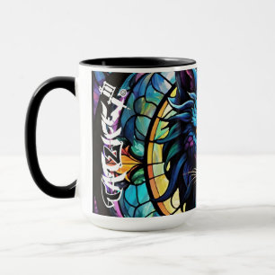 Stained Glass Wolf Mug