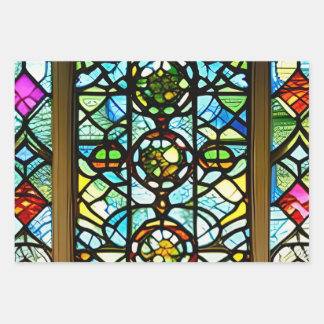Stained Glass Wrapping Paper Sheet