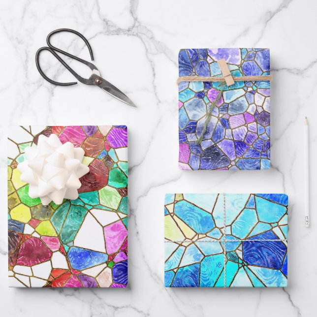 Stained Glass wrapping Paper Sheets (Front)