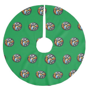 Stained Glass X-Mas Ball Cust. Tree Skirt 