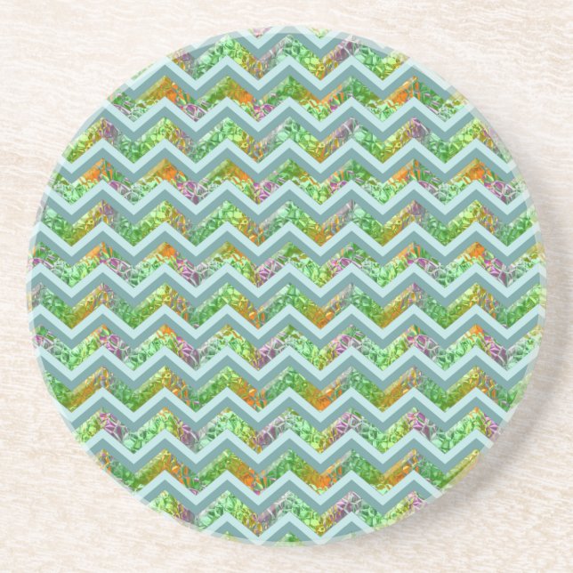 Stained Glass ZigZag Coaster (Front)