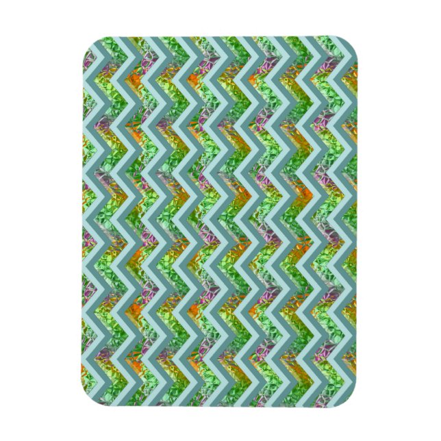 Stained Glass ZigZag Magnet (Vertical)