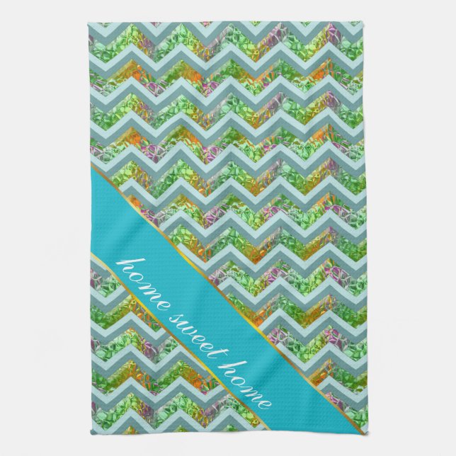 Stained Glass ZigZag Tea Towel (Vertical)