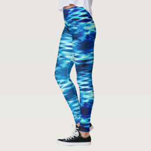 Stained gradient blue forming abstract whirlpool t leggings