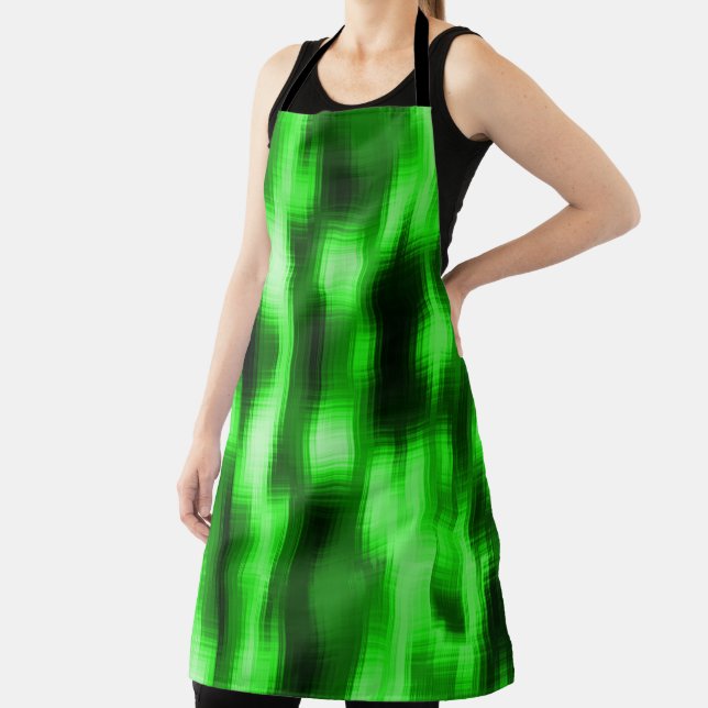 Stained green and black style glass inserts apron (Insitu)