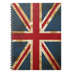Stained Grunge Union Jack UK Flag Notebook