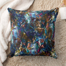 Stained 'heavy paints' overlapping in mix colourfu