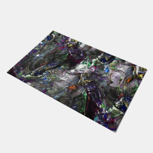 Stained 'heavy paints' overlapping in mix colourfu doormat