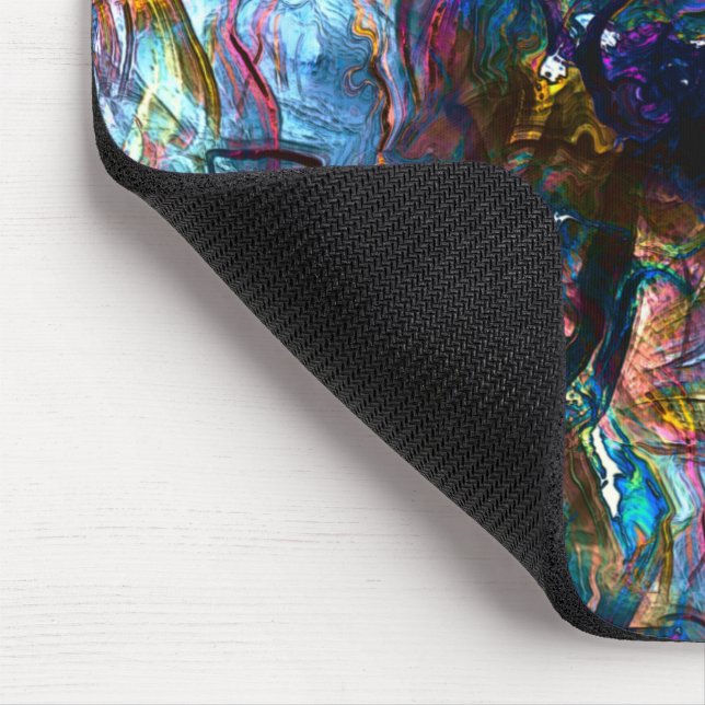 Stained 'heavy paints' overlapping in mix colourfu mouse mat (Corner)