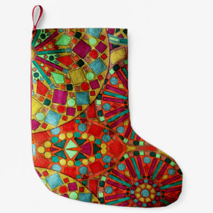 Stained Ornament Small Christmas Stocking
