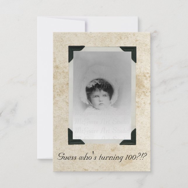 Stained Paper Old Photo Birthday Invitation (Front)