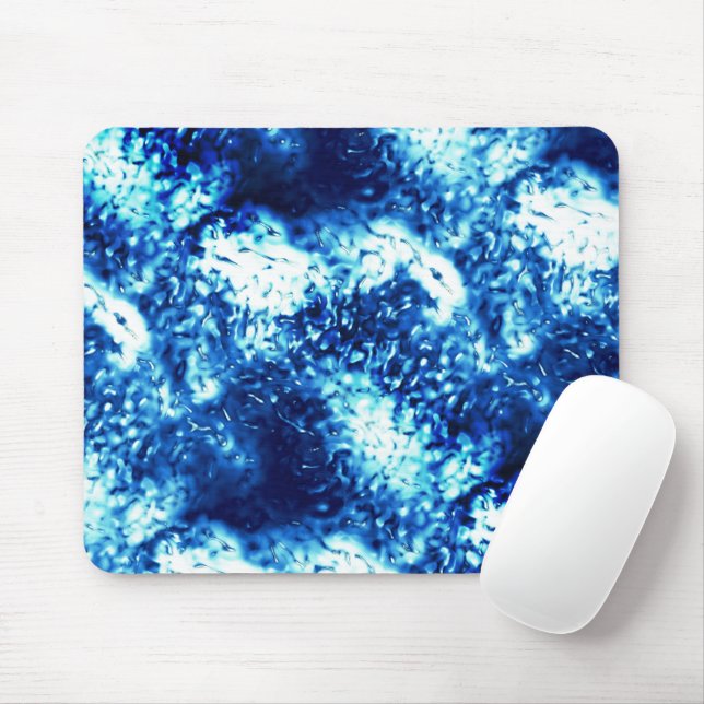 Stained showy blue looks like frosted glass  mouse mat (With Mouse)